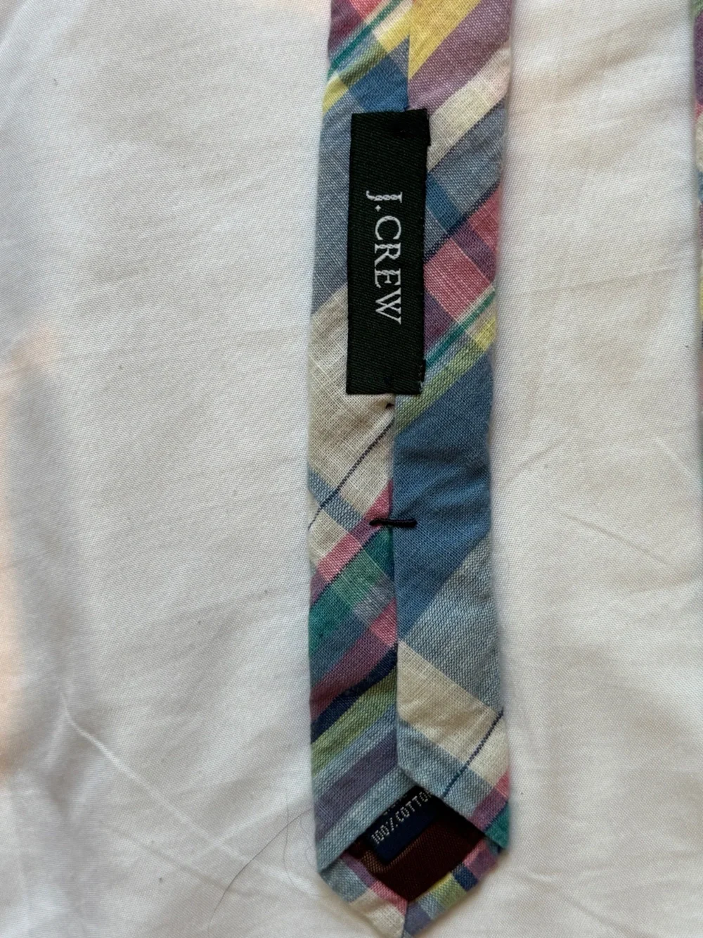 J. Crew Pastel Plaid Cotton Necktie